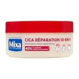 Mixa Expert Peau Sensible - Pommade Ultra-Réparatrice Cica Réparation 10-en-1 - Peaux Extra Sèches et Rugosités - Pieds, Genoux, Mains, Coudes - 100H d'Hydratation - Hypoallergénique - 150 ml