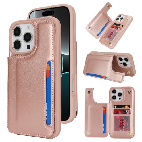 Étui portefeuille iPhone 16 Pro anti-RFID avec porte-cartes sécurisé pour homme et femme