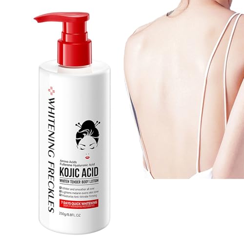 Crema blanqueadora, Loción corporal para aclarar la piel con ácido kójico, crema blanqueadora para las axilas, suero de brillo corrector de puntos oscuros, hidratante, antiarrugas (1)