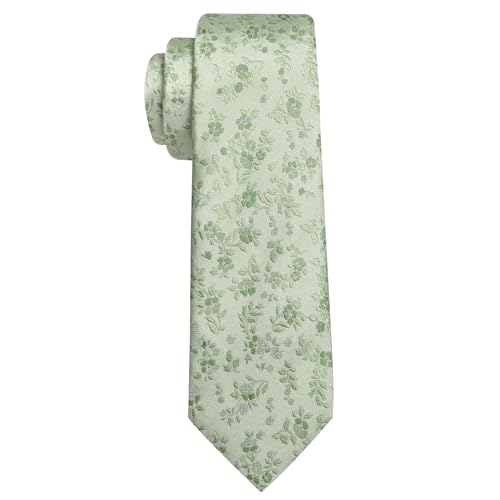 Image of Barry.Wang Men Tie Set Floral Paisley Silk Necktie Pocket Square Cufflinks Formal Wedding Party Business