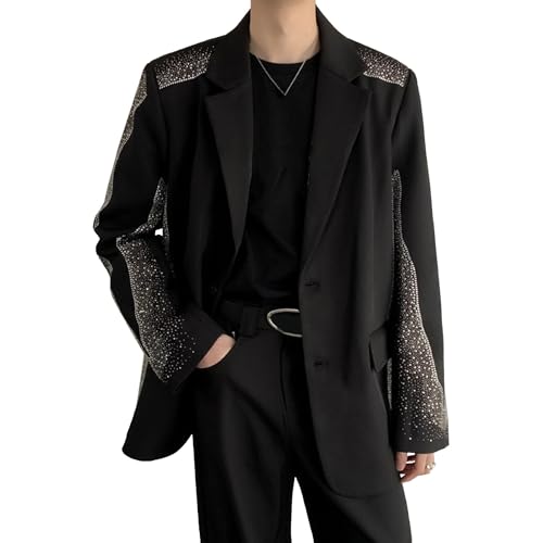 Veste de costume homme noir 5XL décontracté blazer imprimé chic