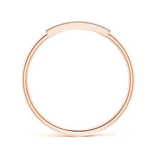 Lab Grown Diamond Horizontal Bar Ring with Milgrain Edges in 14k Solid Gold/Silver | April Birthstone Jewelry, Wedding, Valentine, Birthday, Anniversary, Christmas Gift For Women2