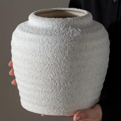 Lvases Rough Textured White Wabi Sabi Rustic Handmade Ceramic Decor Vase