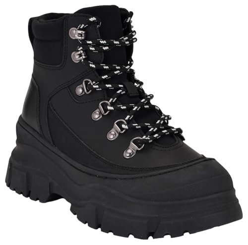 Nine West Budde pour femme : bottines élégantes en cuir noir pour un style urbain chic