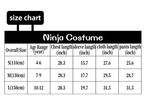 Joy Bang Ninja Child Costume Kids Halloween Costume Boys Ninja Clothes with Weapon Black - Thumbnail 6