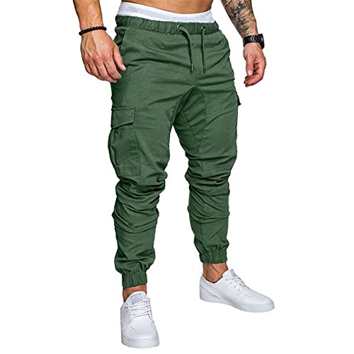 Sir7 Mens Fashion Joggers Sports Pants Athletic Workout Trousers Casual Cargo Pants Army Green Small #TOP24
