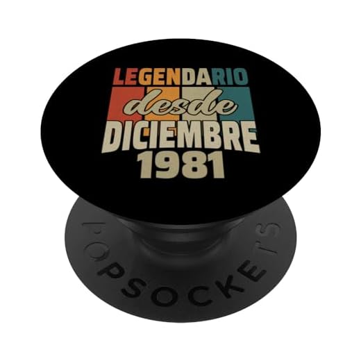 Legendario Desde Diciembre 1981 - Cumpleaños 43 Años PopSockets PopGrip Intercambiable
