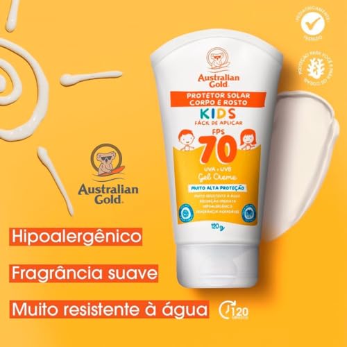 AUSTRALIAN GOLD PROTETOR CORPORAL GEL CREME KIDS FPS 70 120g