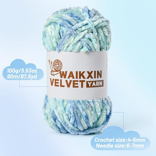 Image of 3 Pack Chunky Chenille Yarn for Crocheting, Baby Yarn for Crocheting Soft, Plush Velvet Yarns, 300g (262.4 yds) Fluffy Yarn for Crochet Amigurumi (3 Red)