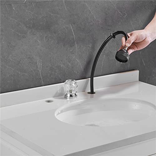 Weirun Salon Shampoo Bed Bowl Sink Basin Faucet with Crystal Handle or Backwash Unit Valve Replacement Part,Shampoo Bowl Faucet Mixing Valve Wash Hair Adapter with Hose for Vacuum Breaker Chrome by Weirun - Image 6