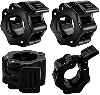 LuluDa 4 PCS Barbell Clamps Collars Olympic Bar Clips 1Inch Barbell Clips Quick Release Professional Olympic Barbell Locking Collars For Fitness Weightlifting Strength Training