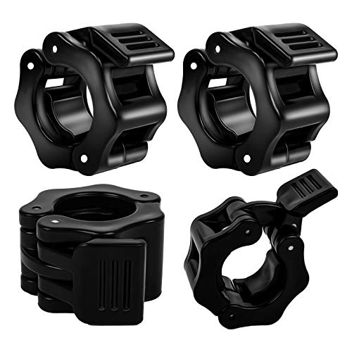 4 PCS Barbell Clamps Collars Olympic Bar Clips 1Inch Barbell Clips Quick Release Professional Olympic Barbell Locking Collars For Fitness Weightlifting Strength Training