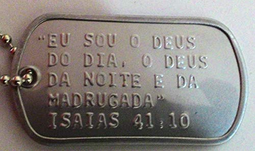 Kit Dog Tag Bandeira do Brasill + Plaqueta Gravada + Correntes de Alumínio