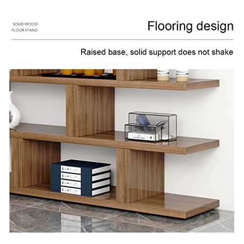 Fifor 5 Tier 78.7In Tall Industrial Bookcase, Wood Standing Book Shelf, Display Bookshelves Storage Organizer For Bedroom Living Room Home Office (Color : Brown, Size : 260 * 35 * 200Cm) #TOP4