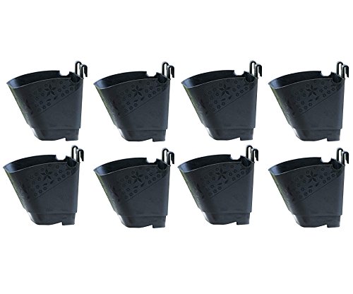 Image of Vertical Garden Wall Hanging Pot (Black, Pack of 8)
