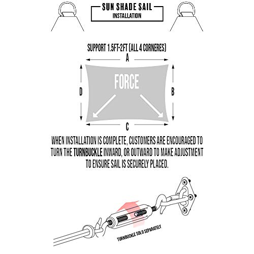 E&K Sunrise 10' X 12' Sun Shade Sail Rectangle Canopy Shade Cover Uv Block For Pergola Patio Backyard Garden Outdoor (Beige) #TOP3