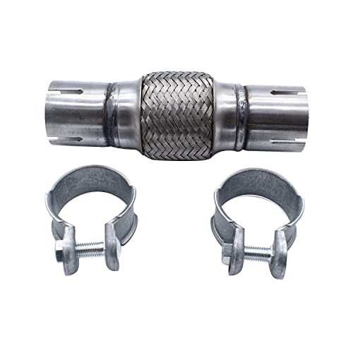 TAKPART Tubo de reparación universal flexible tubo de escape + 2 abrazaderas para 50 x 100 mm/208 mm