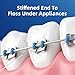 RioRand 160 Count Orthodontic Floss for Braces, 3-in-1 Pre-Cut Floss Threaders for Bridges, Implants & Permanent Retainers, Built-in Stiffened End & Spongy Expanding Floss, PFAS-Free (Pack of 2)