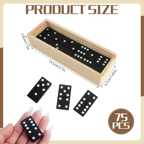 Pack de 75 Mini Dominós Clásicos de Madera miniatura 2