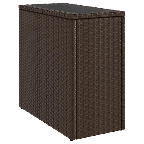 vidaXL Garten Beistelltisch, Gartentisch mit Glasplatte, Couchtisch...