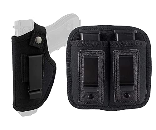 Depring Concealed Carry Holster And Double Mag Pouch For Right And Left Hand Draw Fits Subcompact To Large Handguns #TOP23