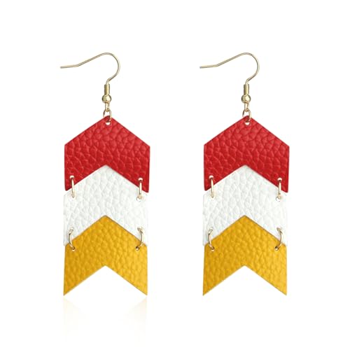 3 pair Leather Earrings for Football Fans K&C Earrings Kansas City Inspired jewelry Earrings2