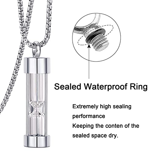 YOUFENG Urn Necklace for Ashes Timeless Hourglass Memorial Pendant Keepsake Cremation Jewelry for Human Pet Ashes2