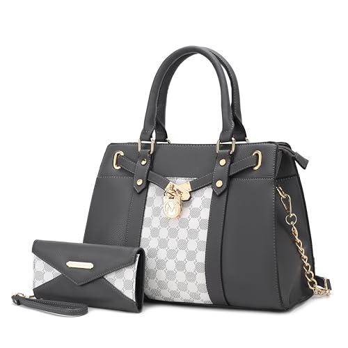 Image of MKF Collection Crossbody Tote Bag for Women & Wristlet Wallet Purse Set - PU Leather Top-Handle Satchel Shoulder Handbag