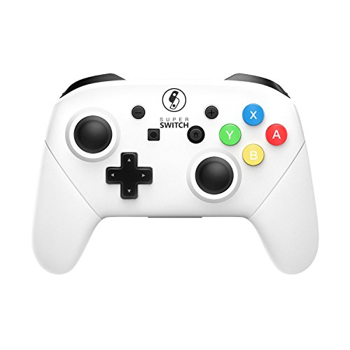 MASCARRY Replacement Shell Case for Switch Pro Controller, Super Switch DIY Faceplate and Backplate Case with Replacement Buttons and Handles for Switch Pro Controller (White) - Thumbnail 2