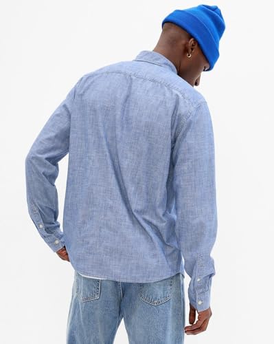 Image of Gap Men Slim Fit Full Sleevesd Collared Chambray Shirt