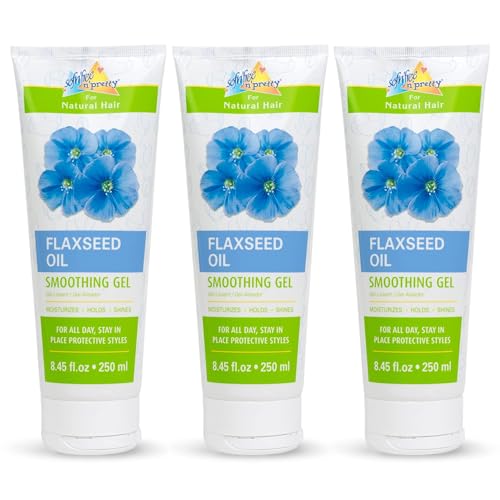SOF N' FREE Flaxseed Oil Smoothing Gel - Kids Moisturizes for Curly Hairs, Adds Shine, Provides All-Day Hold for Slick Styles and Braids - 8.45 Fl Oz (Pack of 3)