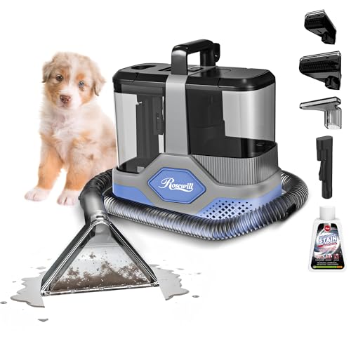 Image of Rosewill Multi-Purpose Portable Carpet and Upholstery Cleaner with 74.4 oz Large Water Tank, Self Cleaning, Powerful Suction 17 KPa Spot Cleaner, 600W Motor, 4 Tools for Pets, Car, Couch and Stairs