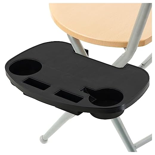 Clip On Side Table Tray for Camping Chair and Sun Loungers with 2 Cup Holders and Mobile Phone Holders, Compact Portable Storage Tray Tidy for Outdoor Garden Fishing Beach
