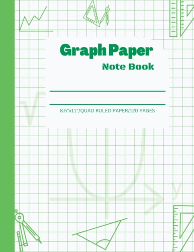 Graph Paper Notebook: Quad Ruled Grid Composition Book for Math and Science Students (120 Pages, 8.5x11)