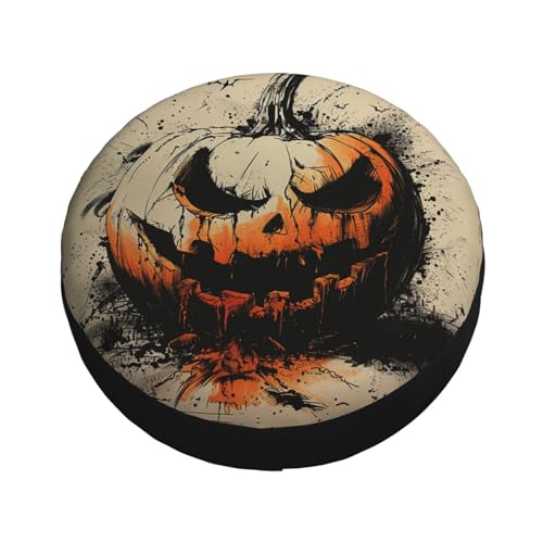Image of Scary Pumpkin Spare Tire Cover Weatherproof Universal Halloween Decorations Wheel Protectors Wheel Covers for Rv Camper Travel Trailer SUV Truck 14 Inch