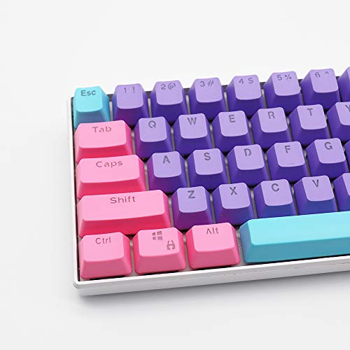 Image of WHYSP 61 PBT Keycaps for 60 Percent Keyboard, Backlit Keycap Set for Mechanical Gaming Keyboard OEM Profile Blue Keycaps with Key Puller for Cherry MX Switches (Peach)