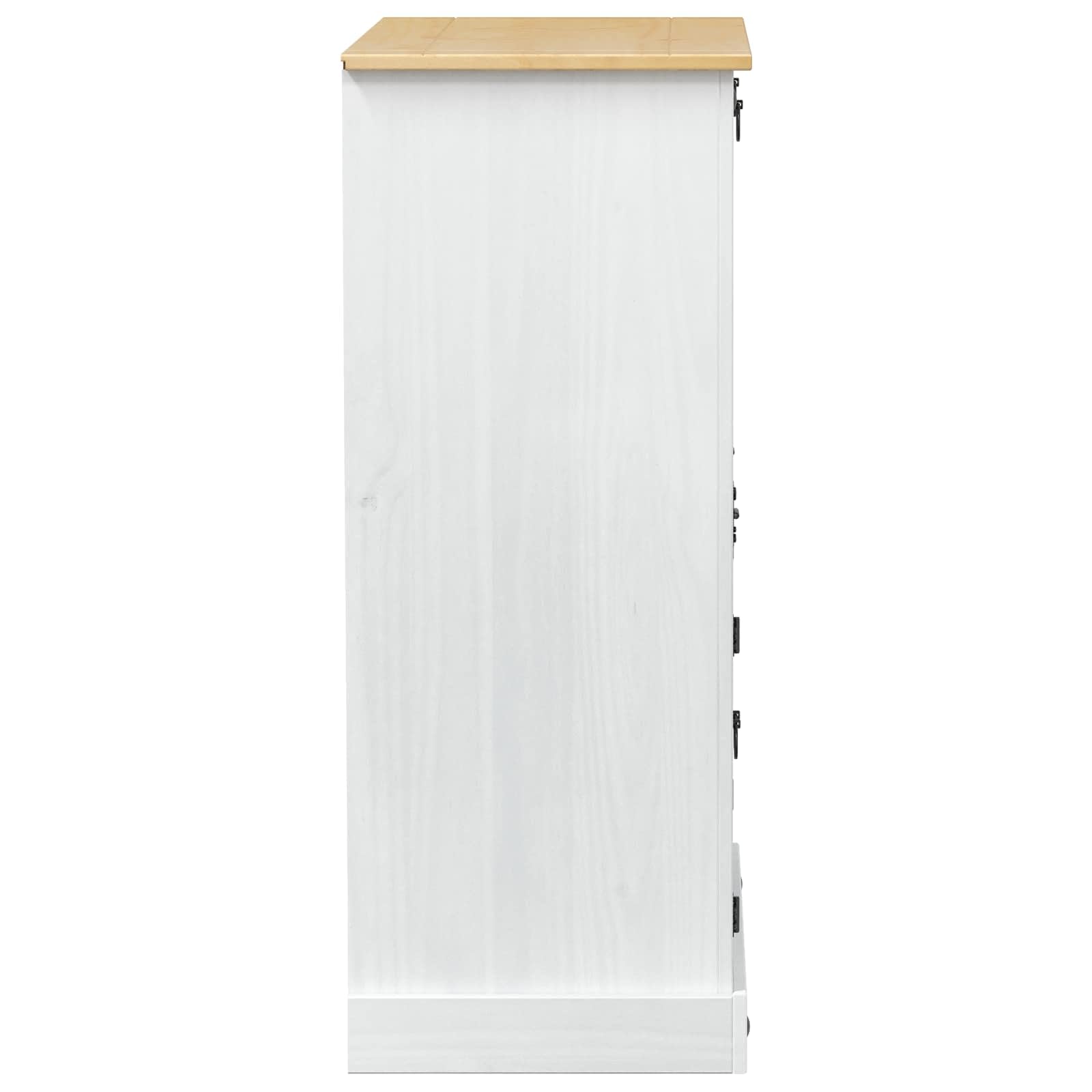 Szafka na wino biała z litego drewna sosnowego, 97 x 45 x 114 cm, z dużą ilością miejsca do przechowywania, rustykalnym urokiem, matową powierzchnią do salonu, jadalni i baru domowego
