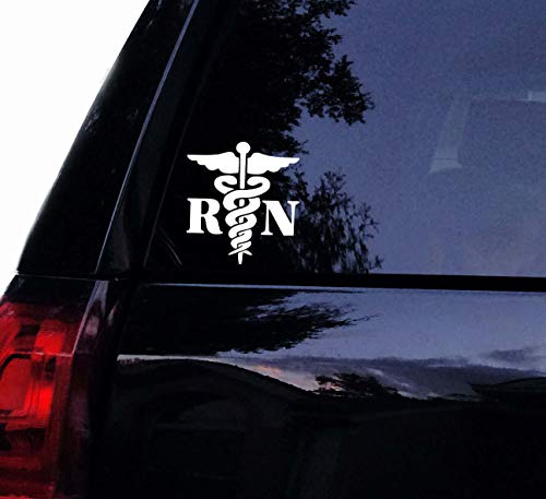 Brand Free Calcoman�a de coche de 38 cm Rn Caduceus etiqueta registrada enfermera enfermera cuidadora m�dica de PVC para coche port�til etiqueta de la pared de la ventana del coche