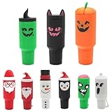 Llavero de vidrio publicado volumétrico compacto para bálsamo labial, planificador de Halloween, fiesta, complemento, plan de mar, vacaciones, recuerdo, minúsculo, vaso de cristal, dueño de monedas