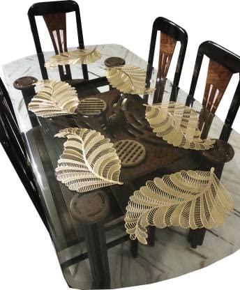 LaVichitra PVC Decorative Oval Shape Leaf Design Placemats Table Mats for Dining Table Home Kitchen Restaurant Table Set of 12, PVC, Gold (B09NW3ZV3Z) Amazon Price History, Amazon Price Tracker