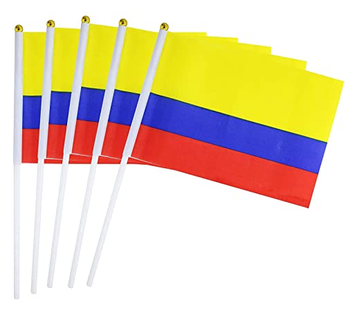 Drapeau Colombie, 50Pcs Petit Drapeau Colombien Tenu dans la Main pour Défilés, Événements Patriotiques, 14 * 21CM Cover