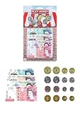 Play Money Fake Notes And Coins - Kids Learning Toy Fake Money Bank Role-Play Set for Literacy, Numeracy Pretend Play UK