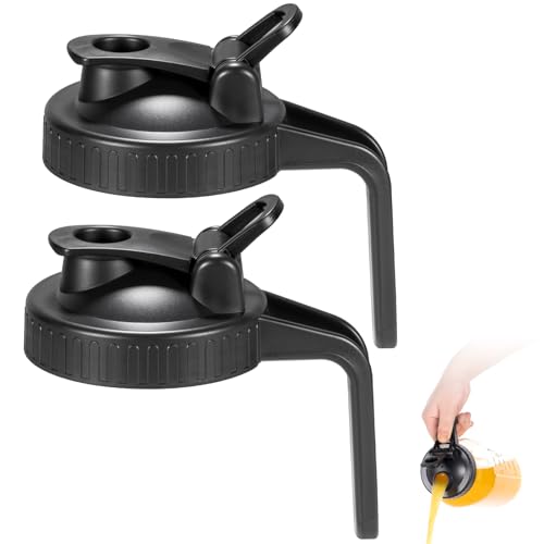 Mason Jar Flip Cap Lid, Airtight LeakProof Seal, Wide Mouth, Black