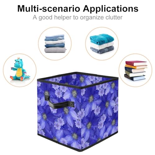 Placard encombré ? Boîte de rangement pliable fleur violette pour vêtements