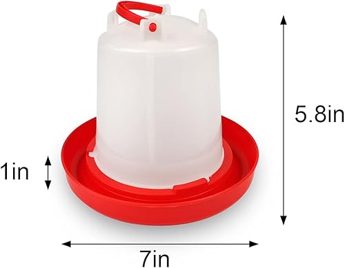 Miniatura 2 de DoubleWood Paquete de 4 bebedores de plástico para aves de corral, kit de agua para pollitos, 1 L, contenedor de agua para aves de corral colgante