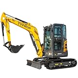 TYPHON NAGA 4.0 Mini Excavator 4 Ton, 24.4HP Yanmar Diesel Engine EPA, Metal Track, ISO/SAE Controls, AC/Heater Cabin, 2 Travel Speeds