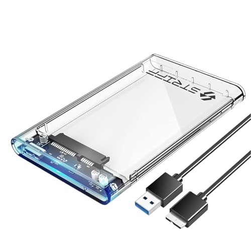 Image of STRIFF SpeedShell 2.5 inch SATA SSD /HDD Enclosure Case | USB 3.0 to SATA Tool-Free Transparent Hard Drive Case | 5Gbps Fast Transfer, Supports Up to 6TB, Compatible with 2.5 inch SSD /HDD