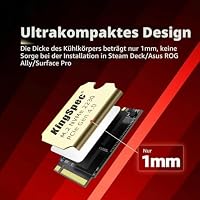 KingSpec XF-2230 2TB SSD M.2 2230 PCIe 4.0, NVMe SSD Gen 4x4 mit Wärmesenke, bis zu 5000MB/s Internes Solid State Drives, kompatibel mit Desktop/Laptop/Steam Deck/ROG Ally/Surface Pro – Ansicht 6