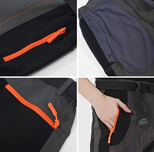 Kuseeker Calça masculina elástica, para trabalho, caminhada, secagem rápida, leve, impermeável, para