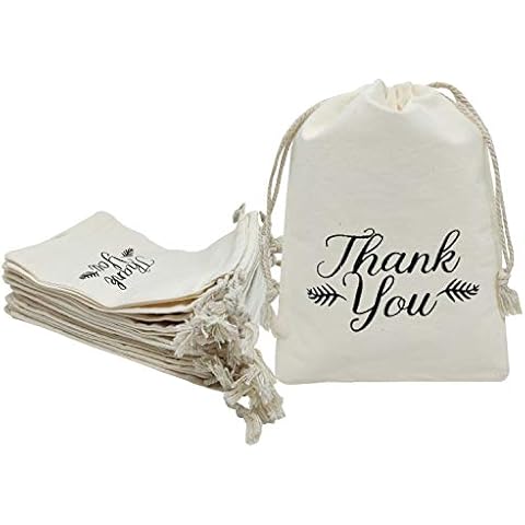 Sanrich Thank You Drawstring Bags 5x7 inch for Party Favor 20 Pack Gift Goodies Bags (5x7) Cover